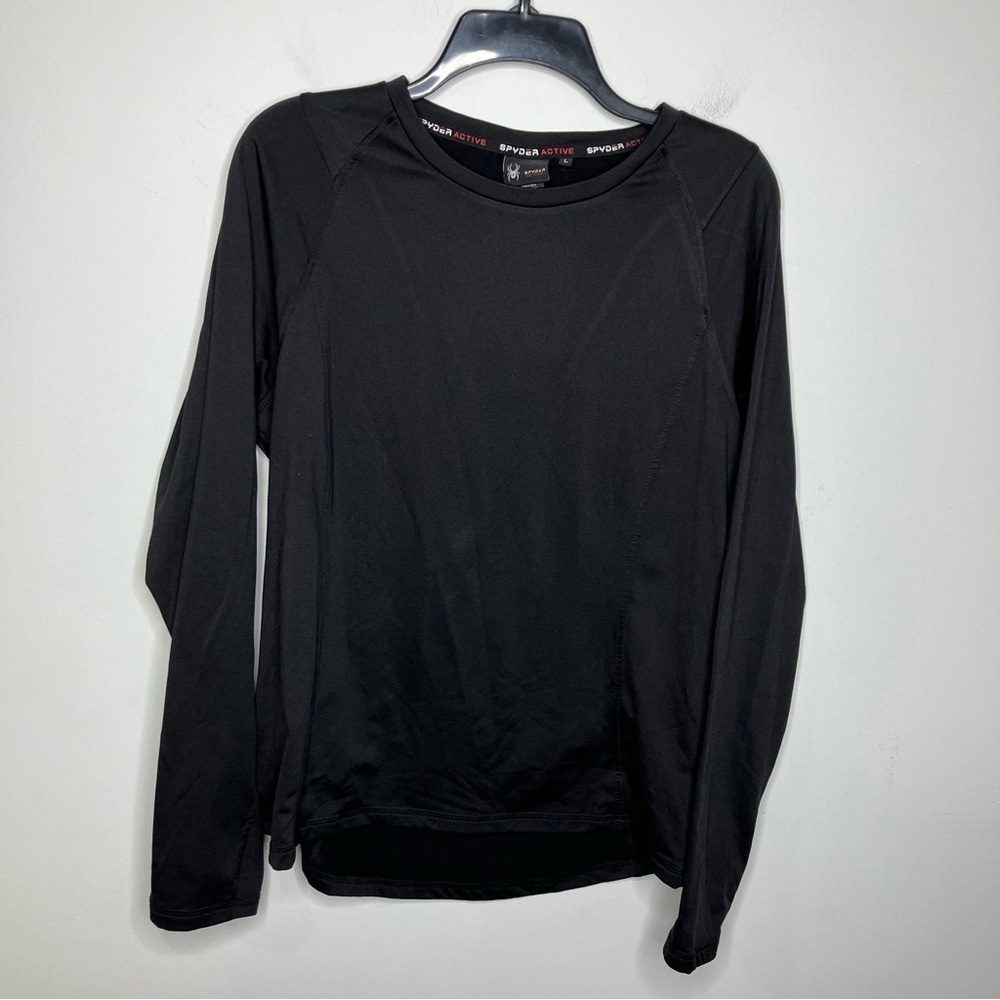 Spyder active‎ long sleeve fleece lined top thumb holes size large